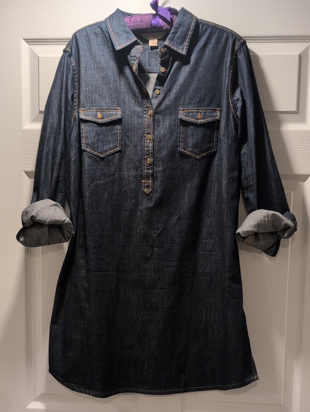 Dark Blue Denim Shirt Dress